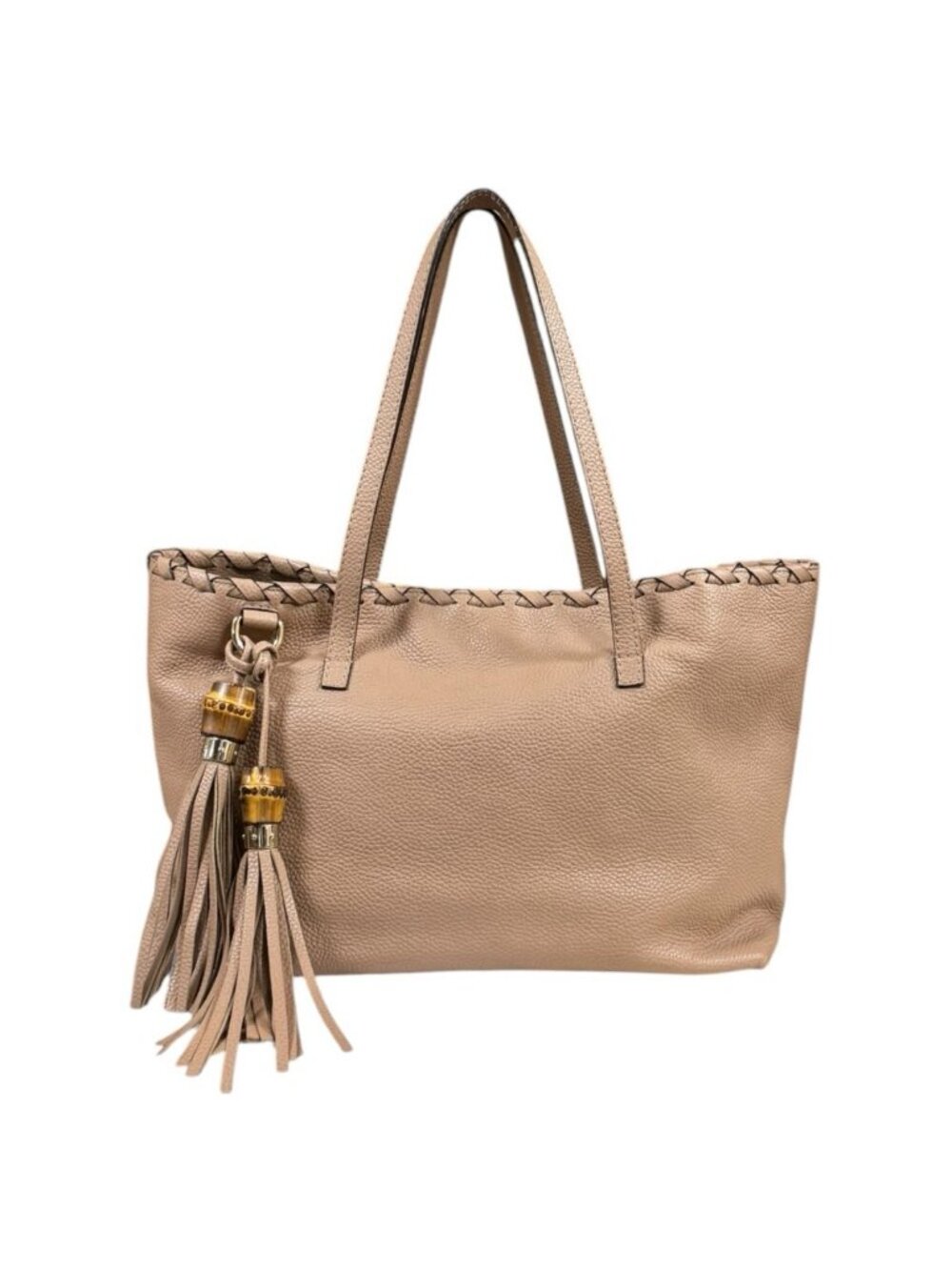 Gucci Bamboo Tote Leather Beige